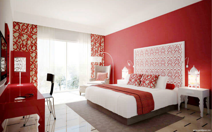 colori della camera da letto rossa